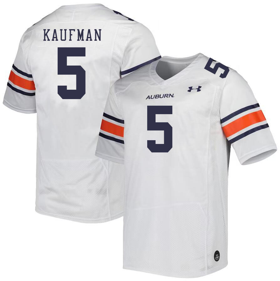 Men's Auburn Tigers #5 Donovan Kaufman White 2023 College Stitched Football Jersey